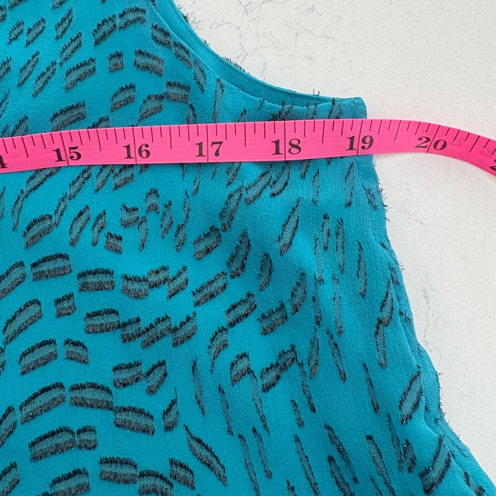 Lilly Pulitzer Florin SILK Tank Top Teal Swirl Clip MEDIUM resortwear luxe glam - Picture 9 of 9